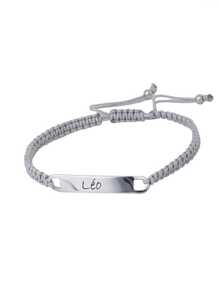 Dainty Personalized Name Macrame Bracelet - Stainless Steel Plate Stackable Aesthetic, Couple/BFF Matching Gift For Valentine's Day/Anniversary/Birthday - Multicolor - View 7