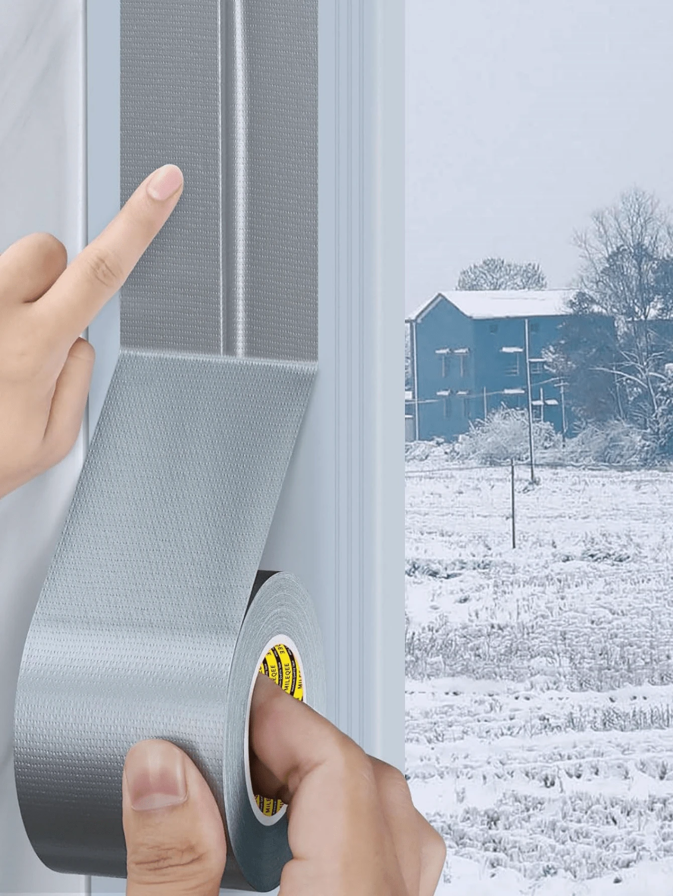 196 Inch Window Draft Stopper - Insulation Film Weather Stripping - Winter Windproof Waterproof - High Adhesive Seal Strip - 196in - View 1