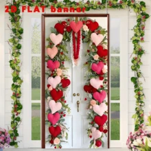 2D平面横幅1件装，情人节主题背景，背景布，传统装饰，节日文化背景，教室和办公室文化横幅，节日装饰照片横幅，展位道具，墙挂式Logo照片 - 1個 - 查看 6