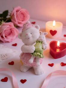 1 Stück süßer rosa Teddybär Harz Dekorationsfigur, Heimdekoration für Schlafzimmer, Wohnzimmer, Büro, Schreibtisch, Valentinstag Geschenk - Verschiedenfarbig - Übersicht 8