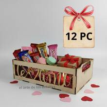 BANDEJA PARA DESAYUNOS SORPRESA, REGALOS DISEÑO CALADO DE TE AMO, REGALO PARA SAN VALENTÍN, DECORACIÓN DE HOGAR, REGALO, MANUALIDADES, DE MDF 3 MM ARMABLE - Multicolor - Ver 7