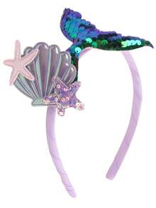 1 Piece Of New Children's Mermaid Sequin Cartoon Cute Headband Daily Stage Performance Headband - Multicolor - View 5