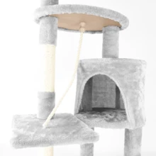 Lislark Cat Tree Large Climbing Tower Activity Centre Kitten Tall Scratching Post Condo - 淺灰色 - 查看 11