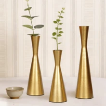 1 pieza/Set de 3 piezas Decoración floral de metal y hierro, minimalista y romántica, adecuada para bodas, fiestas, cenas a la luz de las velas, decoración de mesa de hogar, se puede usar como jarrón, decoración de habitación, decoración del hogar, centro de mesa, decoración de mesa de comedor, adecuada para flores secas y velas, no para líquidos