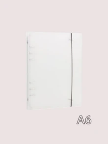 A5/A6/A7 6-Ring Matte Snap Binder, Loose-Leaf Notebook Cover, Handmade Journal, Minimalist Cover, Matte Plastic Snap, Diary, Handmade Journal Binder, Sticker Book Cover Card Holder (A5 Horizontal, 45 Sheets, 90 Pages) - Clear - View 12