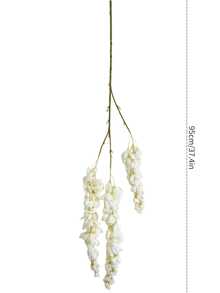 1/2/3支装仿真紫藤花，95厘米假花，适用于墙面、客厅、卧室、婚礼、派对装饰、桌面摆件。家居、桌面装饰、厨房、婚礼、餐桌、中心摆件、办公室、花园、户外、房屋、庭院装饰，春、夏、秋、冬皆宜。 - 白色 - 查看 3