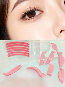 8Pcs/4Sizes Eyelash Extension Curler Pads, Reusable Soft Eyelash Curler Rods, Makeup & Eyelash Enhancer For Upper & Lower Eyelid Curling, Suitable For Salon And Home Use - Pink - View 7