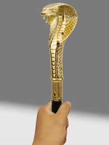 1pc Dual-Tone Snake Cane With Diamond Pattern, Gothic Style Metal Gentleman's Walking Stick - British Punk Scepter, Suitable For Men & Women, Ideal For Stage, Escape Room, Roleplay And Party/School Use - Multicolor - View 14