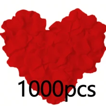 1000pcs Artificial Silk Rose Petals, Suitable For Weddings, Red Rose Petals Decor, Lifelike Satin Rose Petals, Create Wedding Atmosphere, Red Rose Petals, Rose Petal Decor, Everlasting Rose Petals, Rose For Your Loved Ones, Romantic Wedding Decor And Gift For Partner, Gift Box Filler, Romantic Aisle And Room Decor, Wedding Aisle Petals, Wedding Decor, Holiday Petals - Multicolor - View 11
