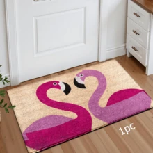 1 szt. dywanik z nadrukiem w kształcie flaminga, mata z imitacji wełny – bardzo chłonna, łatwa do czyszczenia, odpowiednia do wystroju wnętrz, do domu, na farmę, do przedpokoju, do wnętrz, do kuchni, jadalni, małego biura/biura domowego, do zlewu, pralni, wycieraczki, maty kuchennej, maty antypoślizgowej - Wielokolorowe - Zobacz 16