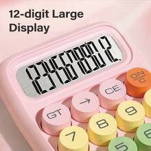 超萌彩虹计算器，带机械按键！12位大屏幕，便携易用，适合学校、办公室、家庭使用。完美的圣诞礼物之选——独特又实用 - 薰衣草乳霜 - 查看 3