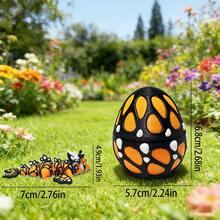 Figur Plastik Lucu, Menggemaskan, Model Naga Kupu-kupu & Telur Naga Cetak 3D, Hiasan Meja, Hadiah Liburan & Ulang Tahun - MultiWarna - View 4