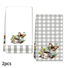 Bộ 2/4 khăn lau bát đĩa, họa tiết kẻ caro cà phê và bướm, chất liệu microfiber siêu thấm hút, khăn bếp hiện đại, khăn lau nấu nướng, khăn lau bát đĩa, khăn lau nhà, khăn lau tay, khăn trà, cực mềm mại và thấm hút cao, trang trí nhà bếp, quà tặng cho hàng xóm, mẹ, sinh nhật, tân gia cho bạn bè, đồ dùng nhà bếp thiết yếu, nhu yếu phẩm hàng ngày. - Nhiều màu - Xem 13