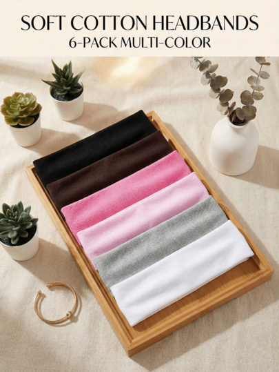 6 Pcs Headbands For Women Girls, Non-Slip Stretchy Hairbands, Wide Soft Elastic Turban Hair Accessories For Yoga, Workout, Running, Sports And Daily Wear Women Hair Bands