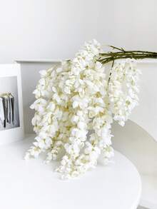 1/2/3支装仿真紫藤花，95厘米假花，适用于墙面、客厅、卧室、婚礼、派对装饰、桌面摆件。家居、桌面装饰、厨房、婚礼、餐桌、中心摆件、办公室、花园、户外、房屋、庭院装饰，春、夏、秋、冬皆宜。 - 白色 - 查看 2