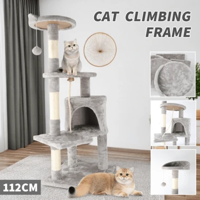 Lislark Cat Tree Large Climbing Tower Activity Centre Kitten Tall Scratching Post Condo