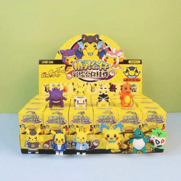 pokemon 24pcs/4pcs/1pc Available! These Cute Cartoon Pocket Monster Random Keychains Perfectly Combine Fun And Fashion, Ideal For School Rewards, Christmas Gifts Or New Year Presents! (Packaging Style Random)