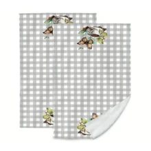 Bộ 2/4 khăn lau bát đĩa, họa tiết kẻ caro cà phê và bướm, chất liệu microfiber siêu thấm hút, khăn bếp hiện đại, khăn lau nấu nướng, khăn lau bát đĩa, khăn lau nhà, khăn lau tay, khăn trà, cực mềm mại và thấm hút cao, trang trí nhà bếp, quà tặng cho hàng xóm, mẹ, sinh nhật, tân gia cho bạn bè, đồ dùng nhà bếp thiết yếu, nhu yếu phẩm hàng ngày. - Nhiều màu - Xem 2