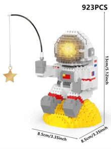 1600片宇航员桌面收纳盒/熊猫笔筒积木套装，DIY 3D拼图组装模型，创意益智玩具，家居装饰，生日/万圣节/圣诞节礼物 - 彩色 - 查看 11