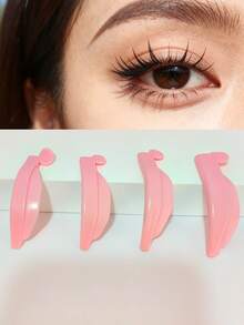 8Pcs/4Sizes Eyelash Extension Curler Pads, Reusable Soft Eyelash Curler Rods, Makeup & Eyelash Enhancer For Upper & Lower Eyelid Curling, Suitable For Salon And Home Use - Pink - View 2