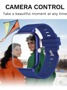 1pc 1.83" Full Screen Touch Casual Electronic Watch, Unisex, Silicone Strap & Zinc Alloy Case, Receive Calls, Time, Date, Alarm, Pedometer, Great Gift - Multicolor - View 11