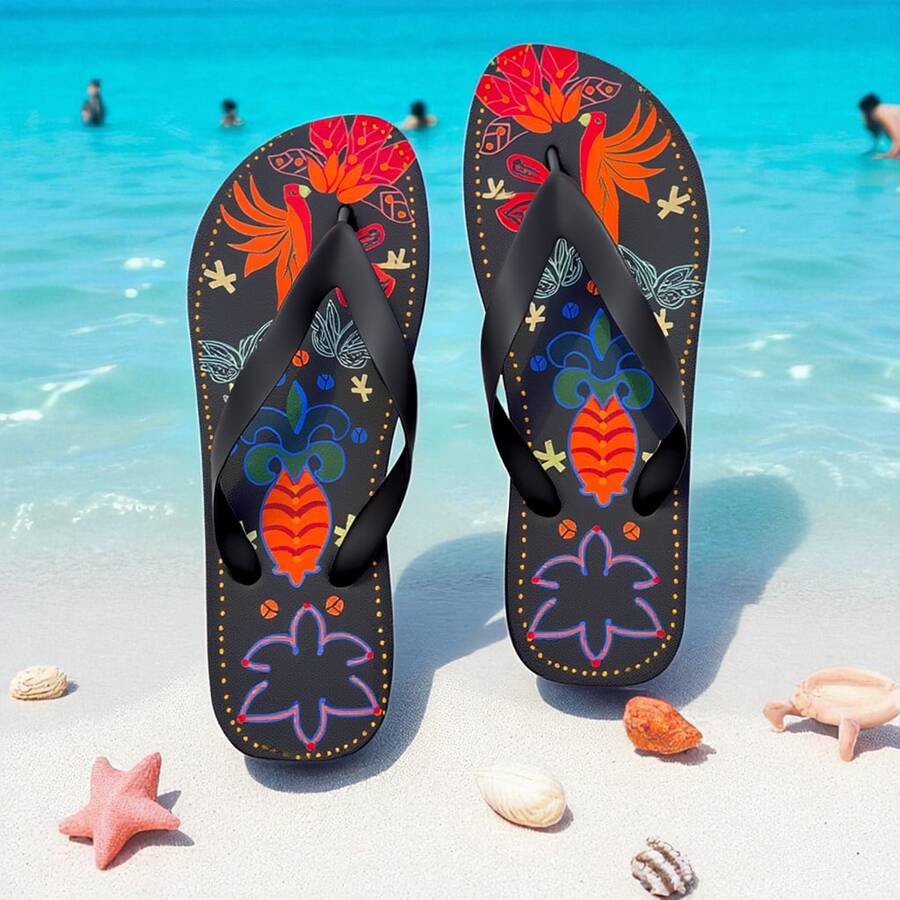 2 Pairs Of Farmete Tropical Vibes Flip-Flops - On - bird.pto. - 查看 1
