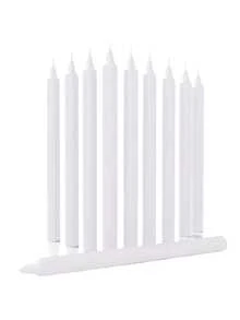 10 支白色锥形蜡烛 - 8 英寸高无香晚餐和桌面蜡烛 - 慢燃、无烟蜡烛，每支蜡烛燃烧时间 6-7 小时 - 彩色 - 查看 13