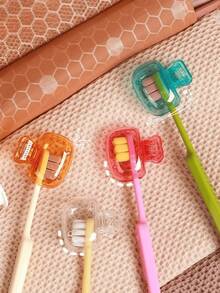 4pcs Portable Toothbrush Cover Case For Travel & Home | Essential Bathroom Accessories Set - Compact Dustproof & Hygienic Toothbrush Protector Cap, Fits Electric & Manual Brush Heads. Lightweight Holder For Suitcase, Gym Bag, Cruise & Camping Trips | Travel Essential & Dorm Room Essentials College, Perfect As Valentine's Day Gift, Wedding Or Room Stuff For Bathroom Decor & Organization. - Nhiều màu - Xem 3