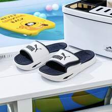 PUMA SoftridePro Slide 24 舒适简约男女通用拖鞋 - 白黑色 - 查看 4