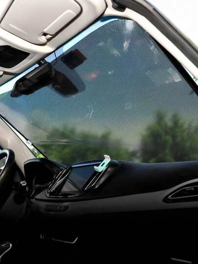 可调节汽车遮阳帘 - 采用紫外线反射PVC材料制成，吸盘式安装，长度可调节，适用于挡风玻璃和车窗，隔热防光，可重复使用且轻便，汽车车窗遮阳帘