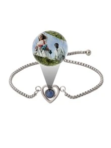 2026 New Arrival Dainty Custom Photo Heart Charm Bracelet Stainless Steel - Hypoallergenic Adjustable Y2K Layered Chain Design Retro Urban Vibes - Valentine's Day Mother's Day Christmas Easter Halloween Gifts Personalized Best Friend Birthday Surprise - Multicolor - View 6