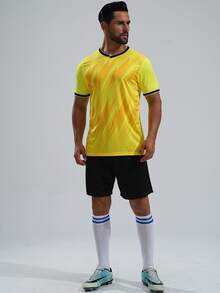 Customized Football Jersey, Can Print Name And Number | Personalized Adult Football Team Uniform | Moisture-Wicking Fabric, Fade-Resistant Printing - Yellow - View 6