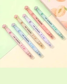 6 Pastel Colors Square Highlighter Pen, Kawaii Text Markers - CY7721 - Bộ 1 chú chó nhỏ - Xem 6