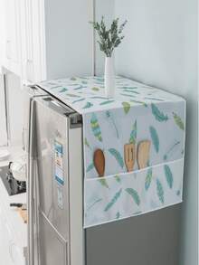 1pc Refrigerator Washing Machine Dust Cover, Refrigerator Washing Machine Dryer Top Cover With Kitchen Utensil Storage Bag,Women's Day,Travel Essentials,Wedding Favours,Y2k,Bedroom,Car Accessories Women,Kitchen Decor,Wedding,Y2k,Party,Mother's Day Gift,Bedroom Decor,Garden,Kitchen Decor,Summer,Beach,Travel Essentials,Room Decor,Squishy,Graduation - Clear - View 3