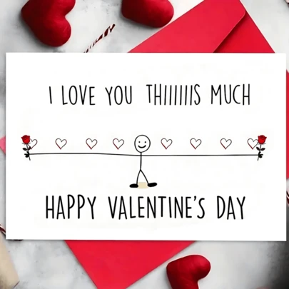 1 st roligt kärlekskort, alla hjärtans dag-kort, julkort, present, födelsedagskort, "Jag älskar dig så mycket", "God jul", småföretagstillbehör, tackkort, present, uttrycklig kärlek, lämplig för vänner, make, pojkvän, fru, flickvän, familj, syskon, föräldrar, partner, kollegor, klasskamrater, nära och kära, far, mor, lämplig för alla tillfällen, julklapp