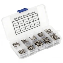 huiwuju 150件套不锈钢螺旋螺纹修复套件 - M3至M12尺寸，耐用型螺纹嵌件，增强金属螺纹强度，耐磨损，全覆盖，螺纹修复工具