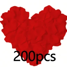1000pcs Artificial Silk Rose Petals, Suitable For Weddings, Red Rose Petals Decor, Lifelike Satin Rose Petals, Create Wedding Atmosphere, Red Rose Petals, Rose Petal Decor, Everlasting Rose Petals, Rose For Your Loved Ones, Romantic Wedding Decor And Gift For Partner, Gift Box Filler, Romantic Aisle And Room Decor, Wedding Aisle Petals, Wedding Decor, Holiday Petals - Multicolor - View 12