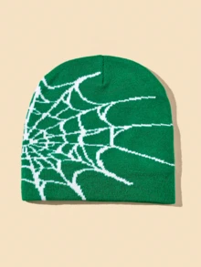 2pcs/Set Or 1pc Men's Unique Spider Web Jacquard Knit Beanie Hat, Suitable For Autumn/Winter Casual Wear - Multicolor - View 13
