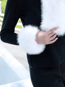 1 Pair Faux Fur Cuff Decoration, White,Festival,Camping - Multicolor - View 7