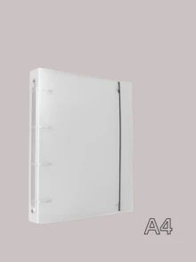 A5/A6/A7 6-Ring Matte Snap Binder, Loose-Leaf Notebook Cover, Handmade Journal, Minimalist Cover, Matte Plastic Snap, Diary, Handmade Journal Binder, Sticker Book Cover Card Holder (A5 Horizontal, 45 Sheets, 90 Pages) - Clear - View 13