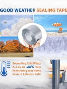 196 Inch Window Draft Stopper - Insulation Film Weather Stripping - Winter Windproof Waterproof - High Adhesive Seal Strip - 196in - View 2