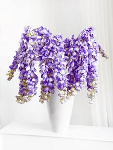 1/2/3 bông hoa tử đằng nhân tạo, cao 95cm, thích hợp trang trí tường, phòng khách, phòng ngủ, đám cưới, tiệc tùng, bàn ăn. Thích hợp cho nhà cửa, bàn làm việc, nhà bếp, đám cưới, bàn ăn, vật trang trí trung tâm, văn phòng, vườn, ngoài trời, sân nhà, thích hợp cho mùa xuân, hè, thu, đông. - Màu tím - Xem 5