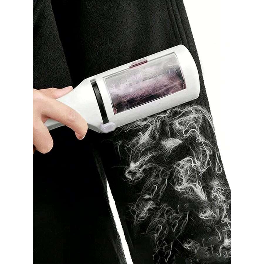 Pet Hair Remover Tool, Ergonomic Pet Hair Removal Device, Handheld Pet Hair And Dust Cleaner, Manual Operation, For Furniture, Carpet, Clothes - White - View 1