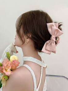 1个黑色丝绒蝴蝶结发夹，可爱发夹，甜美女孩发饰，优雅爪夹，休闲发爪 - 黑色 - 查看 5