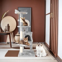 Lislark Cat Tree Large Climbing Tower Activity Centre Kitten Tall Scratching Post Condo - 淺灰色 - 查看 5