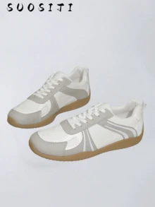 New Lightweight Breathable Mesh Women Casual Outdoor Non-Slip Fashion Sneakers, White & Gray - White - View 1