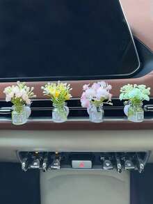 Bộ khuếch tán hương thơm mini gắn cửa gió điều hòa ô tô - Hoa nhân tạo trang trí thanh lịch, cánh hoa mềm mại và tự nhiên, tô điểm thêm vẻ nữ tính cho xe của bạn. Kẹp cửa gió thời trang tích hợp bộ khuếch tán, phụ kiện ô tô sành điệu với chức năng tạo hương thơm. - Đồ trang trí bình hoa nhân tạo - Xem 4