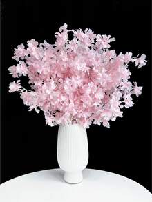 1/2/3支装仿真丝樱花/桃花/梅花枝条，带叶子，适用于墙面、客厅、卧室、婚礼、派对装饰、桌面摆设。家居、书桌、厨房、婚礼、餐桌、中心装饰、办公室、花园、户外、房屋、庭院装饰，适合春、夏、秋、冬四季。 - 粉色 - 查看 5