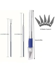 2/3/8件套羽毛纹理金属丝陶艺工具，适用于软陶雕塑、DIY陶瓷刷、陶艺工具、蛋糕装饰配件 - 彩色 - 查看 16