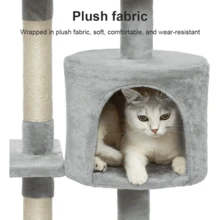 Lislark Cat Tree Large Climbing Tower Activity Centre Kitten Tall Scratching Post Condo - 淺灰色 - 查看 7